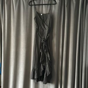Aerie cotton ruffle wrap dress